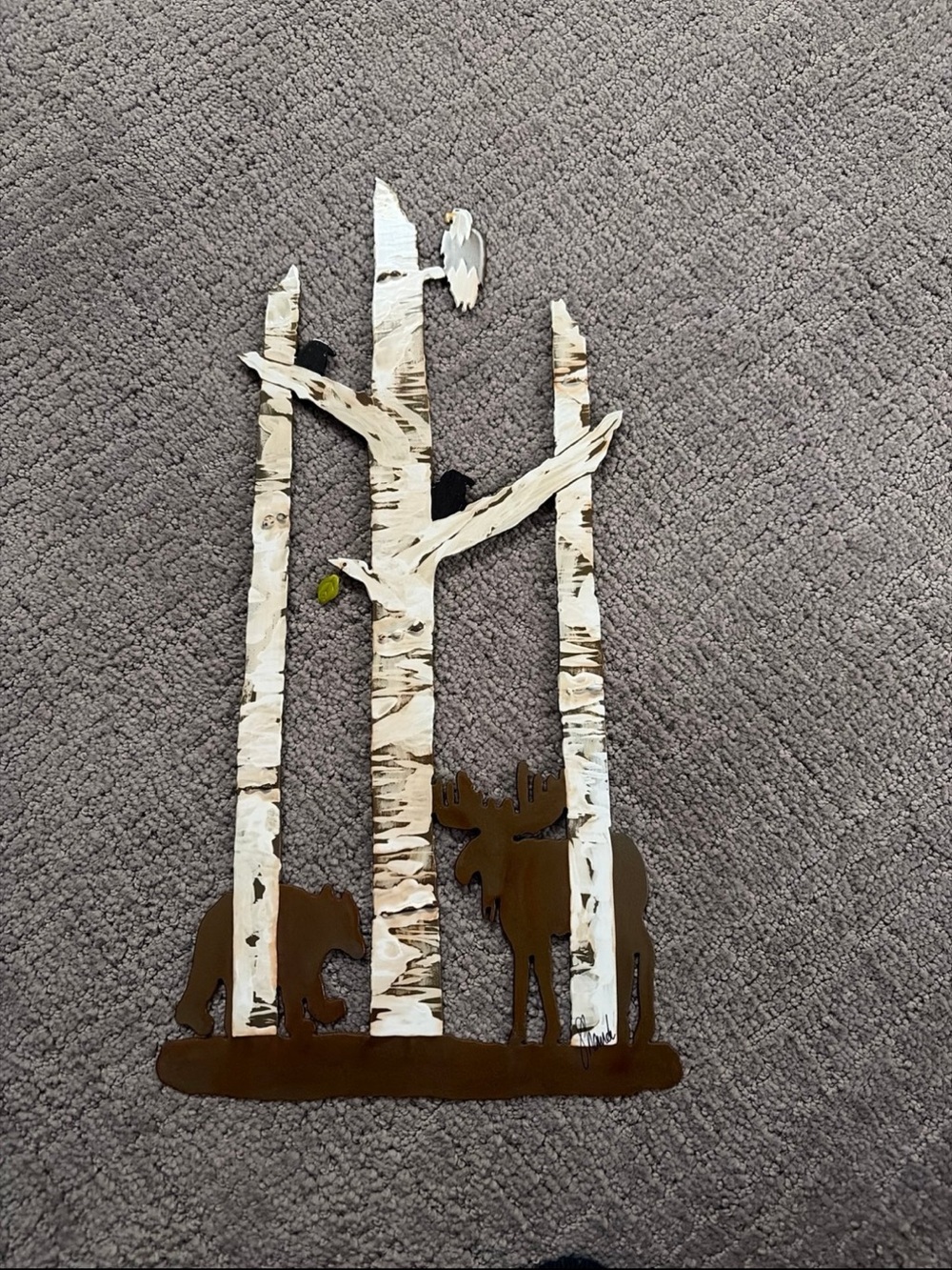 Hand-crafted Decorative Wall Hanging with Tree and Animal Cutouts